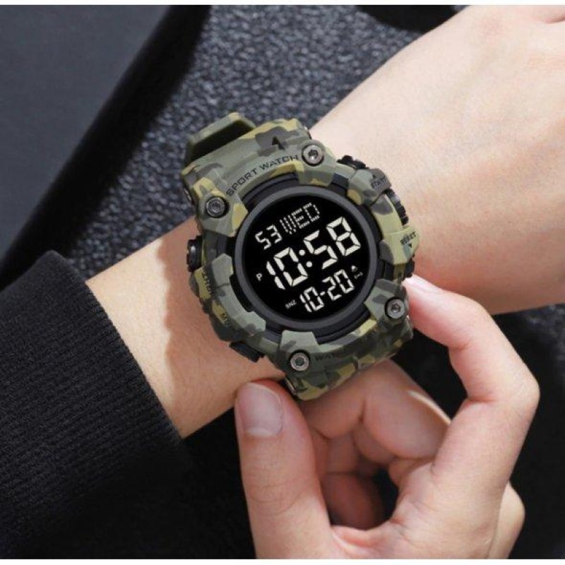 Тактичний водостійкий кварцовий годинник Skmei Kamo Green