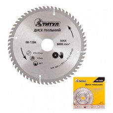 Диск пильний для дерева ТИТУЛ з твердосплавними напайками 200х32х60Т адаптер 32-30/32-25.4 08-7206