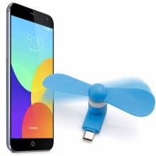 Мінівентилятор для телефона 3 в 1 Micro Usb Type-c VigohA для Ipad Iphone Блакитний