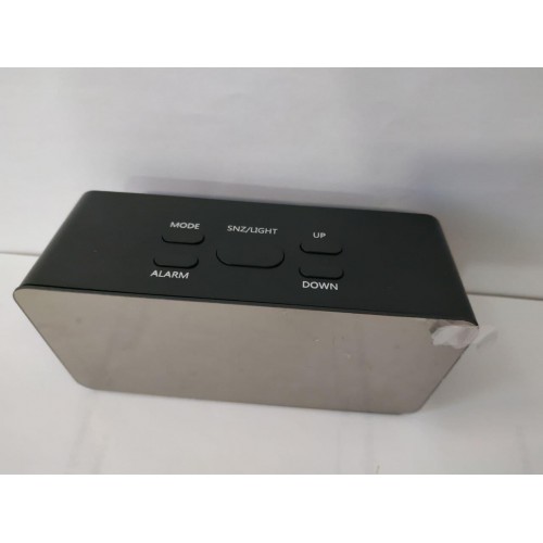 Годинники дзеркальні електронні настільні UKC DS-3658L - USB кабель + батареї (Чорний корпус - біле підсвічування)