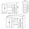 Двоярусне ліжко-горище Компанит Універсал-2 207,6х74,4х140,8 см Венге темний