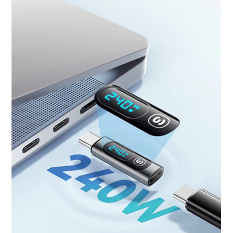 OTG USB Type-C вимірювач потужності зарядки гаджетів до 240 Ватт з дисплеєм Essager ES-OTG16