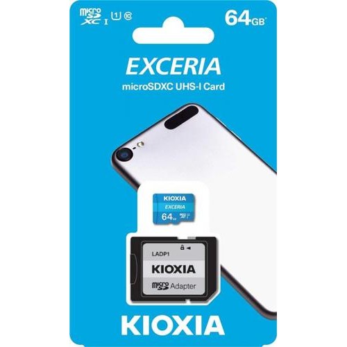 Карта пам'яті MicroSDXC 64GB UHS-I Class 10 Kioxia Exceria R100MB/s (LMEX1L064GG2) + SD-адаптер