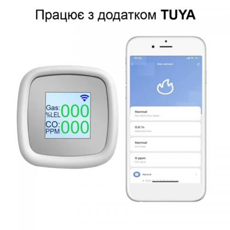 Wifi датчик витоку газу Nectronix GLD-20 з екраном та сиреною (101143)