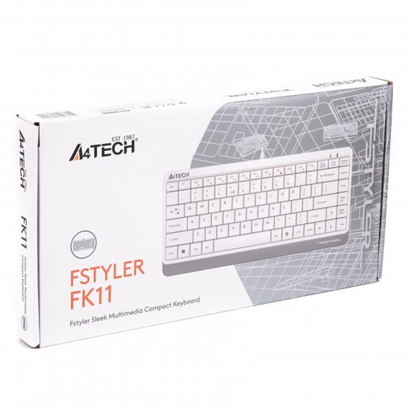 Клавіатура A4Tech FK11 White USB