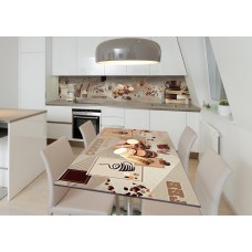 Наклейка 3Д вінілова на стіл Zatarga «Кремовий мус» 600х1200 мм для будинків, квартир, столів, кав'ярень.