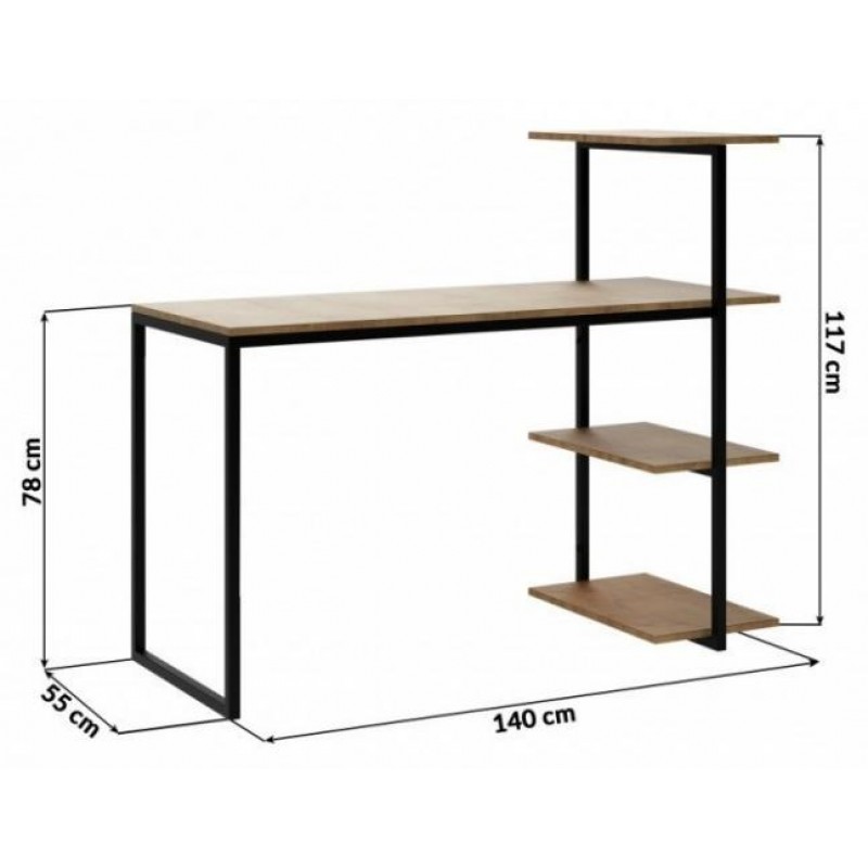 Офісний стіл у стилі Loft NS-1400 1200x1400x550 мм Черный
