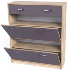 Тумба для взуття Тиса Мебель ТО-136 Дуб сонома Графіт 105x90 см