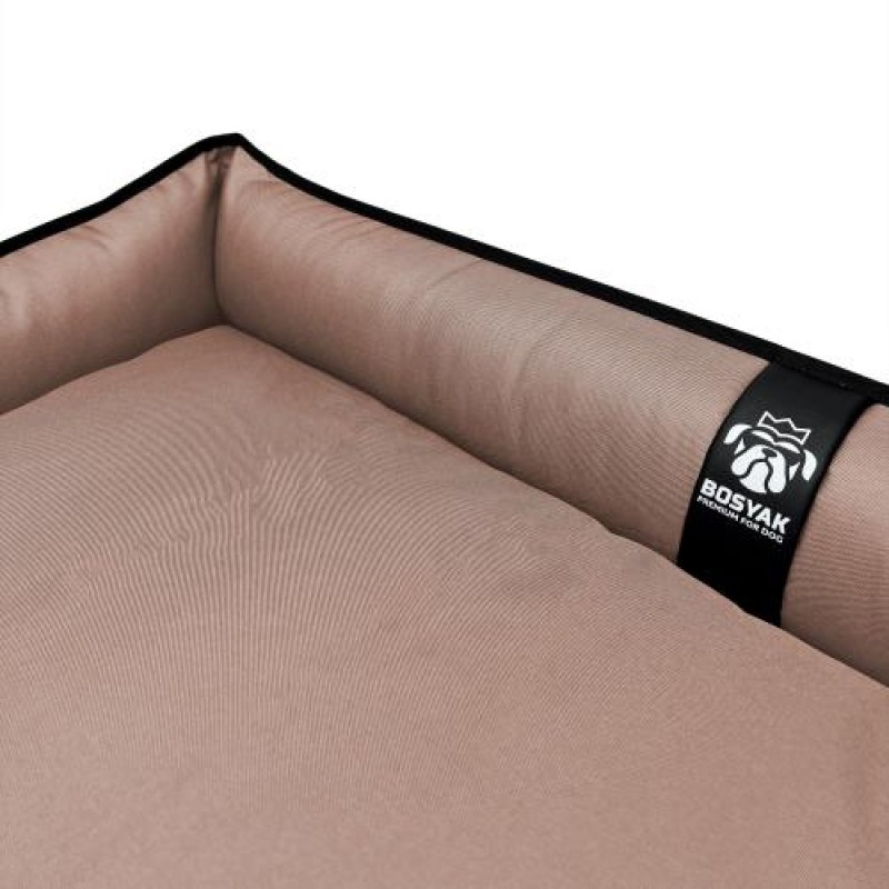 Лежак ліжко для собак всіх порід EGO Bosyak Waterproof XL 105х80 Кава з молоком (спальне місце для великих собак)
