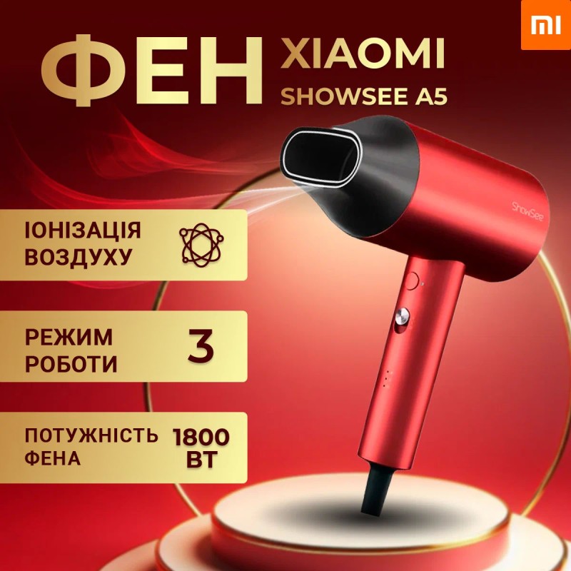 Фен Xiaomi ShowSee A5-R Red