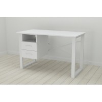 Письмовий стіл із ящиками Ferrum-decor Оскар 750x1200x700 метал Білий ДСП Біле 16 мм (OSK0050)