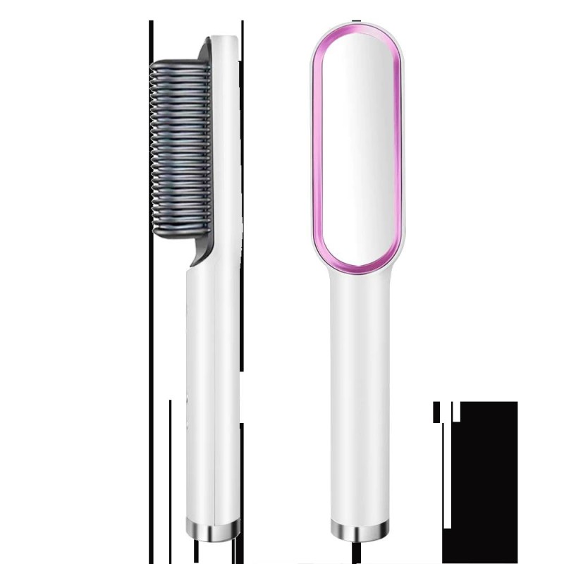 Електричний гребінець-випрямляч для волосся Hair Style UKC праска з турмаліновим покриттям 6 температурних режимів Білий