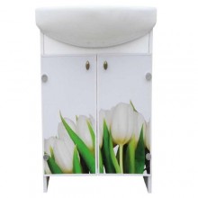 Тумба Mikola-M Eco Green light Тюльпани з умивальником CERSANIT Cersania 50см