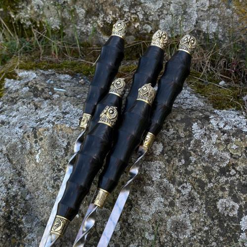 Шампура з дерев'яною ручкою Gorillas BBQ Сова SKK55 45 см 6 шт (5427) Шампура з дерев'яною ручкою Gorillas BBQ Сова SKK55 45 см 6 шт (5427)