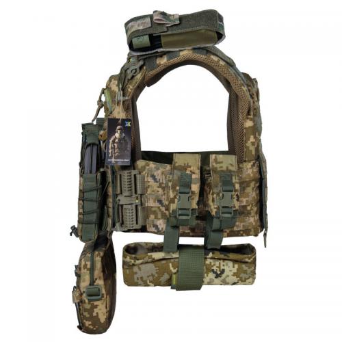 Плитоноска тактична зі швидким скиданням з підсумками No Brand Warmor Gen.3 Pro Max One Size Піксель (2396567746) Плитоноска тактична зі швидким скиданням з підсумками No Brand Warmor Gen.3 Pro Max One Size Піксель (2396567746)