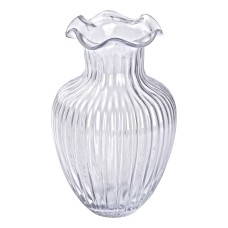 Ваза декоративна скляна YIWU Small Waves 21.5 см Прозорий (HP-1700)