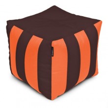 Пуф Кубик Смугастий Оксфорд 40х40 Студія Комфорту Коричневий + Оранжевий