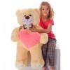 Плюшевий ведмедик з серцем Mister Medved Берті 110 см Бежевий (029)