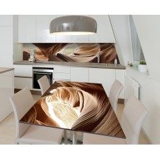 Наклейка 3Д вінілова на стіл Zatarga «Піщані печери» 600х1200 мм для будинків, квартир, столів, кав'ярень.