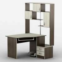 Стіл комп'ютерний Тиса Мебель Тиса-5 Венге Молочний 1900x1200x1295 мм