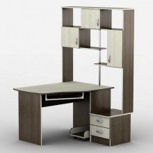 Стіл комп'ютерний Тиса Мебель Тиса-5 Венге Молочний 1900x1200x1295 мм