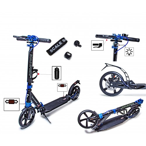 Двоколісний самокат Scale Sports SS-52, складане, ручне гальмо, Led-ліхтарик Dark blue (1296360217) Двоколісний самокат Scale Sports SS-52, складане, ручне гальмо, Led-ліхтарик Dark blue (1296360217)