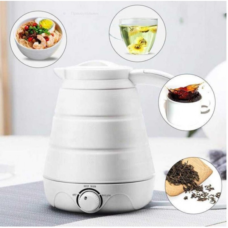 Універсальний електричний складний чайник BSM Elecreic Kettle 0.6 л Білий