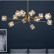 Світлодіодна люстра No Brand Кубик 8614 Золотистий на 12 плафонів