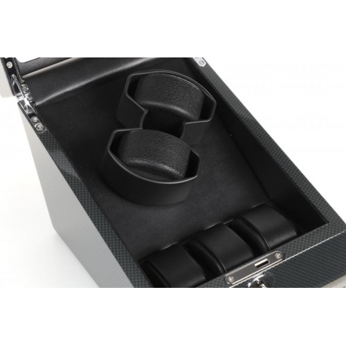 Скринька Salvadore для підзаводу 2 годинників 3024/2TB/DF9 19х26х21,5 см Чорний Скринька Salvadore для підзаводу 2 годинників 3024/2TB/DF9 19х26х21,5 см Чорний