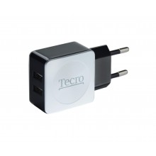 Зарядний пристрій Tecro (2xUSB, 2.1A) Black, White (TR-CHG02-BW)