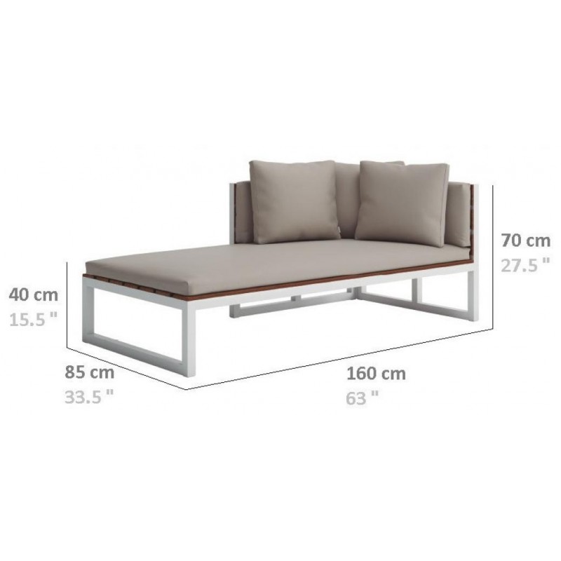 Модульний диван-шезлонг у стилі Loft NS-1012 730x1600x850 мм Белый
