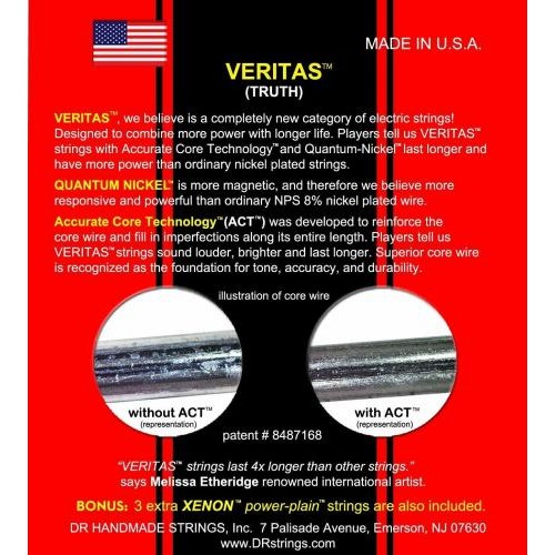 Струни для електрогітари DR VTE-10/52 Veritas Quantum Nickel Electric 10/52 Струни для електрогітари DR VTE-10/52 Veritas Quantum Nickel Electric 10/52