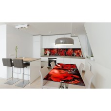 Наклейка вінілова на стіл Zatarga «Червоні квіти та метелики метелики» 650х1200 мм Z180373/1st