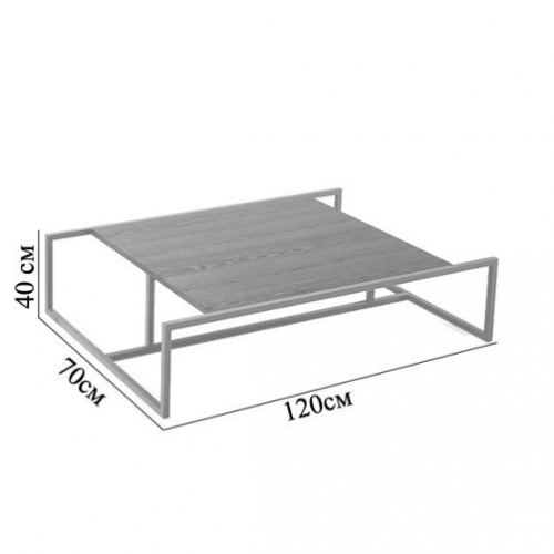 Журнальний столик GoodsMetall у стилі Лофт 1200х700х400 ЖС202 Журнальний столик GoodsMetall у стилі Лофт 1200х700х400 ЖС202