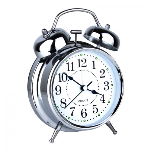 Годинник настільний Clock з будильником Моен Класік Тихий хід 16х11,5х5,5 см Сталевий (16284) в інтернет супермаркеті PbayMarket!