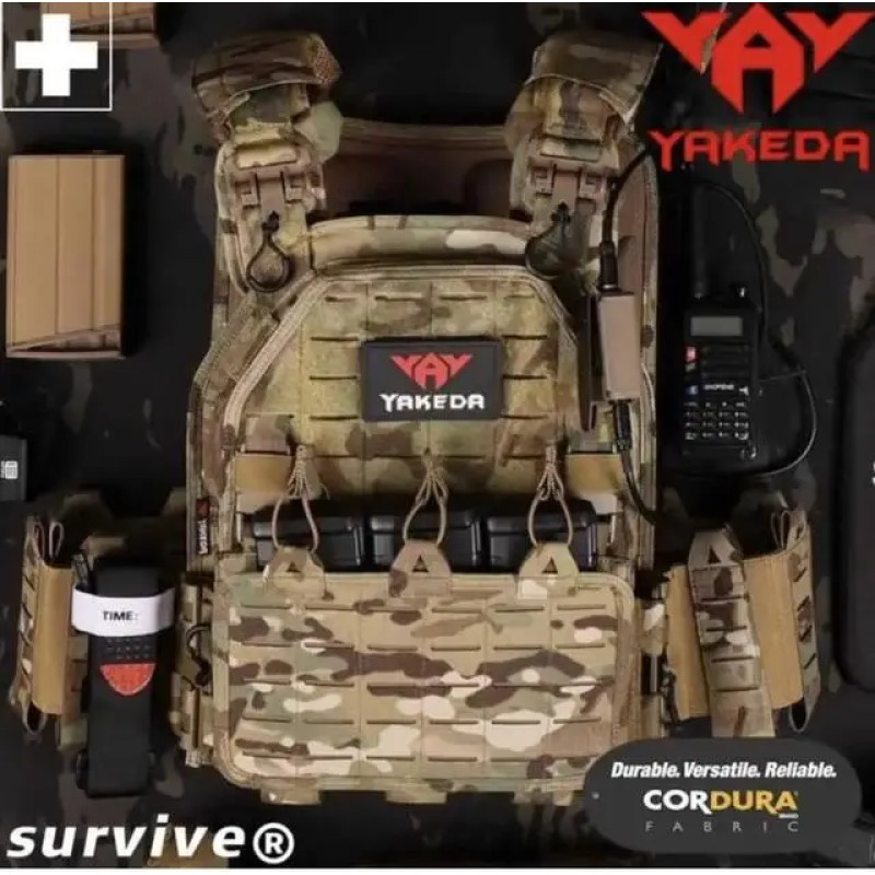 Плитоноска без плит з підсумками Yakeda One Size Мультикам (1874423504)