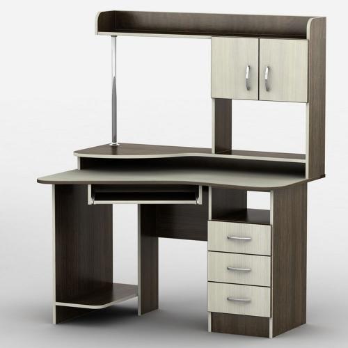 Стіл комп'ютерний Тиса Мебель Тиса-21 Венге Молочний 1540x850x1200 мм