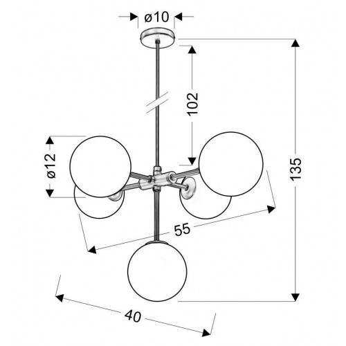 Люстра Candellux Mati 57x135 см Латунь (35-73778)