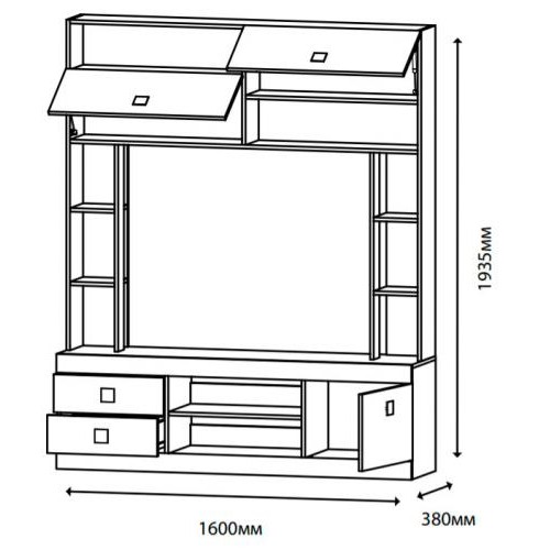 Стінка в гостину Соната Еверест Венге з білим (Son-27) Стінка в гостину Соната Еверест Венге з білим (Son-27)