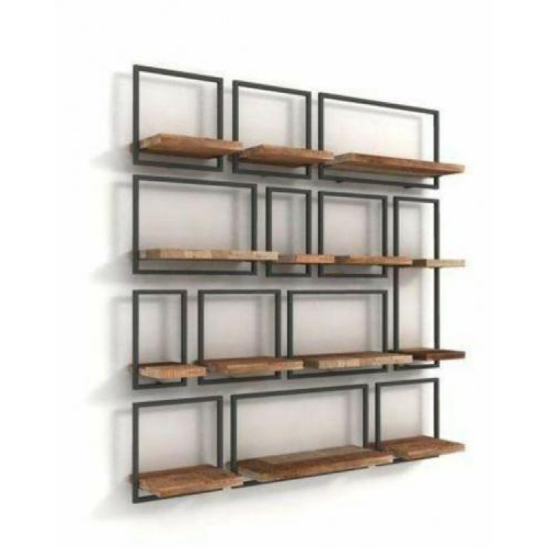 Набір настінних полиць у стилі Loft NS-1015 1230x1200x250 мм Черный