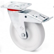 Поворотні великовантажні колеса КАМА з поліпропілену з гальмом 200 мм (2304-ST-200-B)
