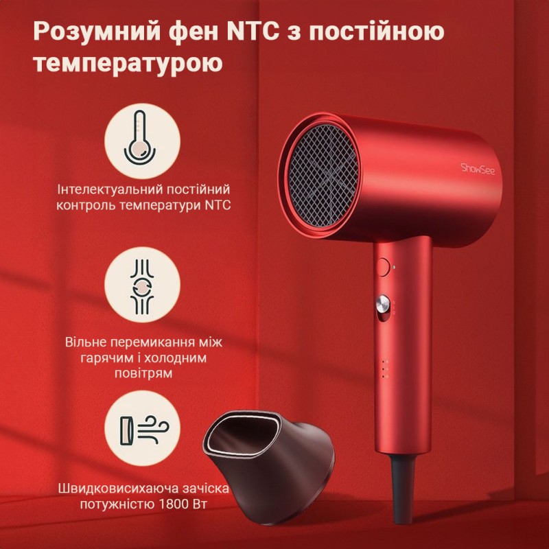 Фен Xiaomi ShowSee A5-R Red