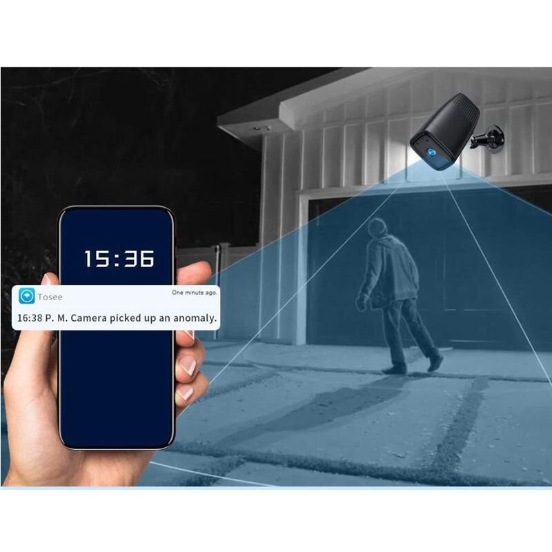 Wifi камера з величезним акумулятором 12000 мАг, до 1 місяця автономної роботи Nectronix ZC-PC206, вулична, із записом на SD до 128 Гб (чорна)