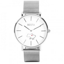 Наручний годинник жіночий BESTA Love UA Silver Сріблястий (3142)