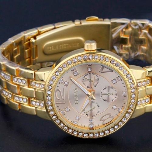 Наручний годинник жіночий Geneva Gold Золотий (195) Наручний годинник жіночий Geneva Gold Золотий (195)