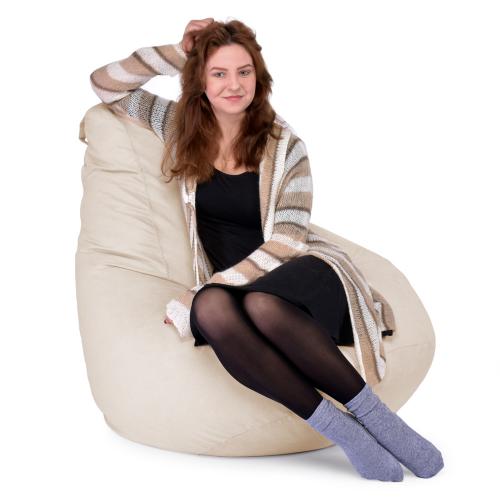 Крісло Мішок Груша Замша 120х85 Студія Комфорту Стандарт бежевий Крісло Мішок Груша Замша 120х85 Студія Комфорту Стандарт бежевий