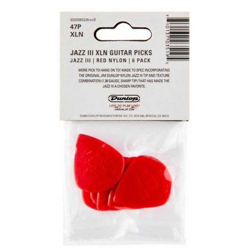 Медіатори Dunlop 47PXLN Nylon Jazz III XL Red Nylon Player's Pack (6 шт.) Медіатори Dunlop 47PXLN Nylon Jazz III XL Red Nylon Player's Pack (6 шт.)