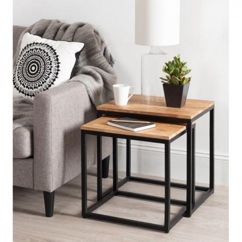 Набір журнальних столиків GoodsMetall у стилі Лофт 500х500х500 ЖС114 Набір журнальних столиків GoodsMetall у стилі Лофт 500х500х500 ЖС114