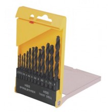 Набір свердл для металу MASTERTOOL 13 шт HSS (2-8 мм крок 0.5 мм) у пластиковій коробці чорні 11-0213