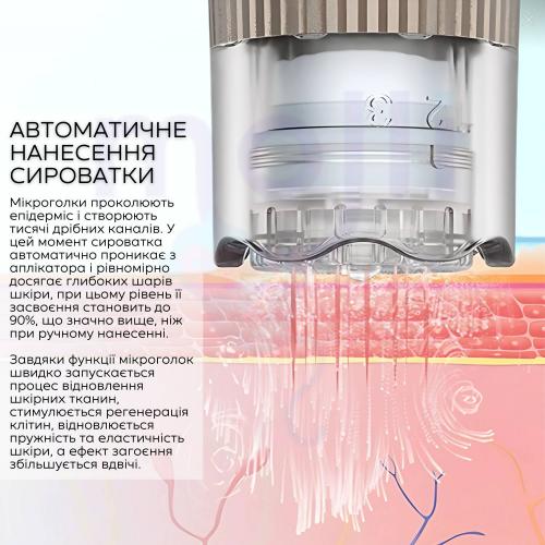 Бездротовий дермапен для мікронідлінгу Hydra Pen з автоматичною подачею сироватки H3 Коричнево-сріблястий (1027) Бездротовий дермапен для мікронідлінгу Hydra Pen з автоматичною подачею сироватки H3 Коричнево-сріблястий (1027)